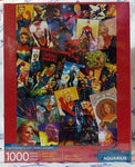 Cover of puzzle box shows 1000-piece puzzle featuring images of Carol Danvers as Captain Marvel by different artists.