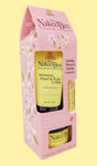 The Naked Bee Vanilla Rose & Honey Gift set with hand & body lotion, body butter, and lip balm, in pink package with floral motif. 