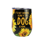 Alone with Dog Floral Tumbler