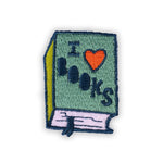 Badge Bomb I Love Books Iron On Patch