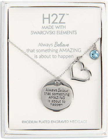 Believe H2Z Swarovski Element Necklace