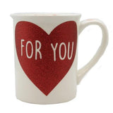 Our Name Is Mud Glitter Heart Mugs