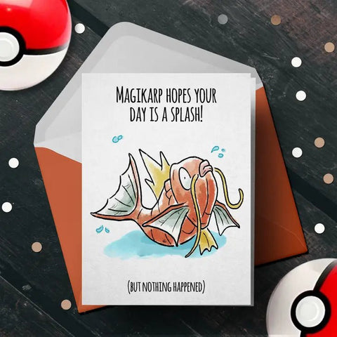 Magikarp Pokemon Birthday Card
