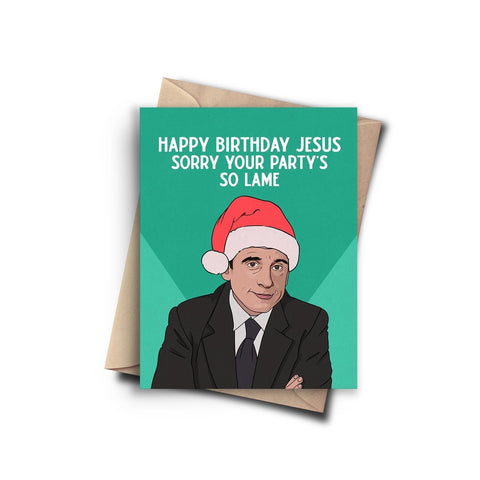 Michael Scott Lame Party Christmas Card