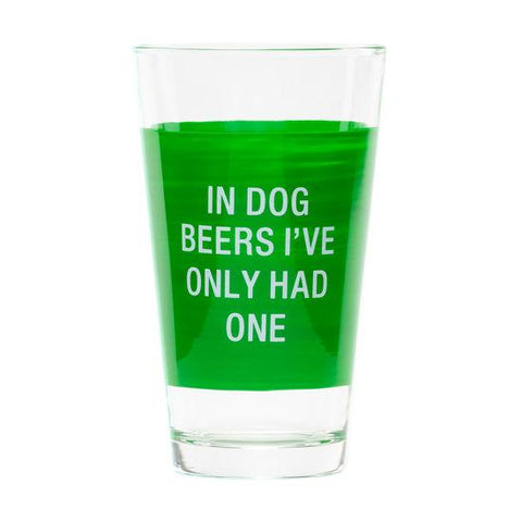 Pint Glass Dog Beers