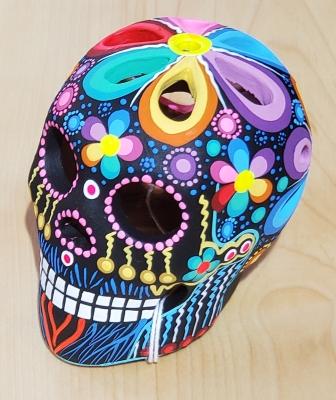 Rainbow Skull - Hand Painted