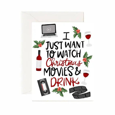 Watch Christmas Movies and Drink Card