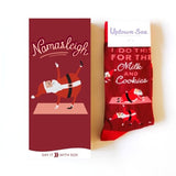 Yoga Santa Christmas Card and Womens Socks Gift Set